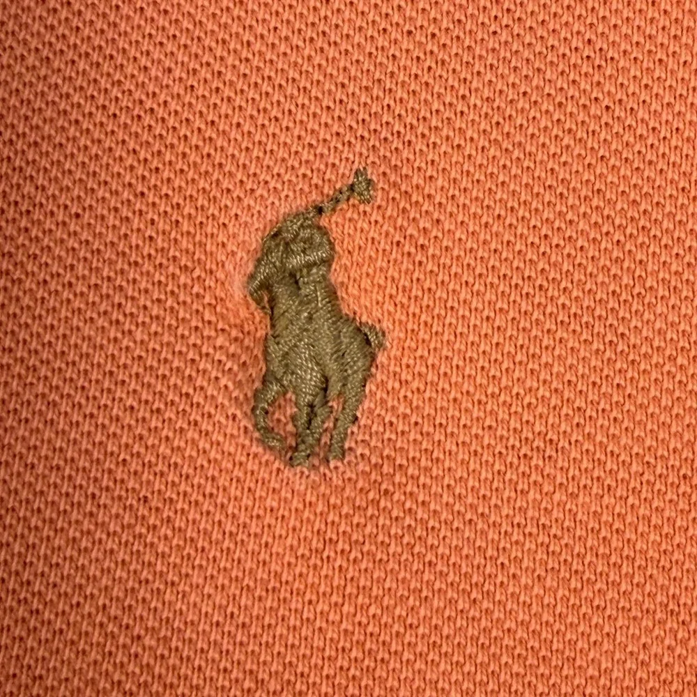 Polo Ralph Lauren Polo Shirt Mens L Orange Peach Classic Pique Cotton Golf Pony